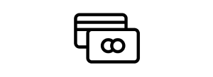 Une icône représentant le recto et le verso d'une carte de crédit