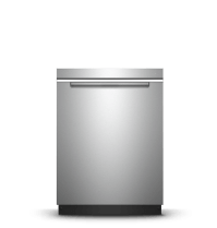 A Whirlpool Top-Control Dishwasher with a towel rack