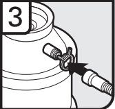 3. Fixez le tuyau d'évacuation sur l'entrée du raccord de broyeur à déchets à l'aide de la grosse bride de tuyau d'évacuation (fournie). À l'aide d'une pince, serrez la bride pour l'ouvrir et la mettre en position.