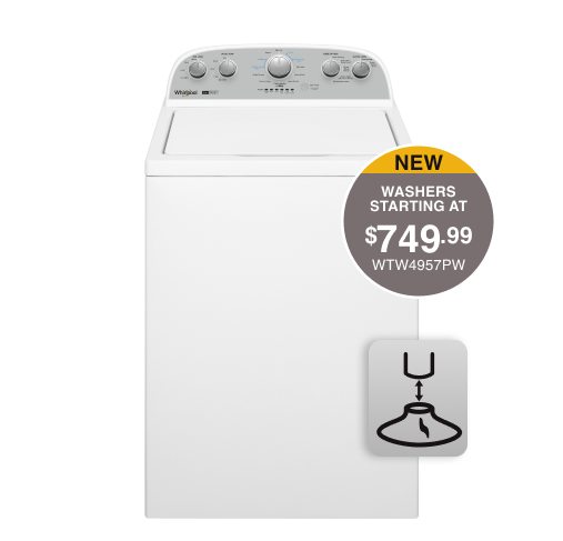 4.4-4.5 Cu. Ft. Whirlpool® Top Load Washer with Removable Agitator