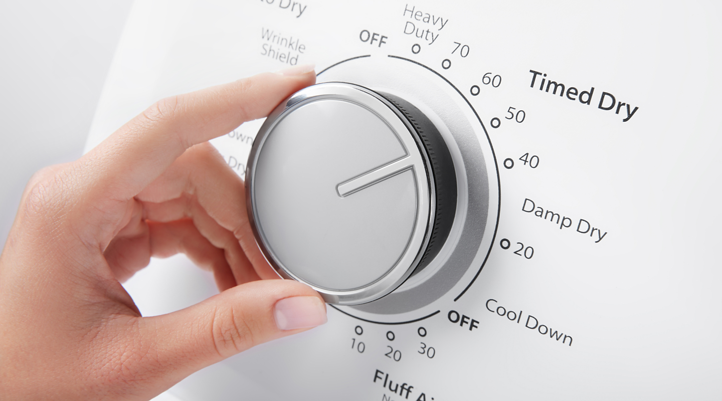 A dryer control panel.