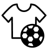A shirt and soccer ball icon.