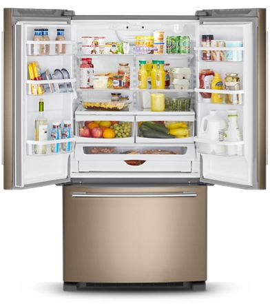 See what a new appliance finish on Whirlpool refrigerators can do for your design.