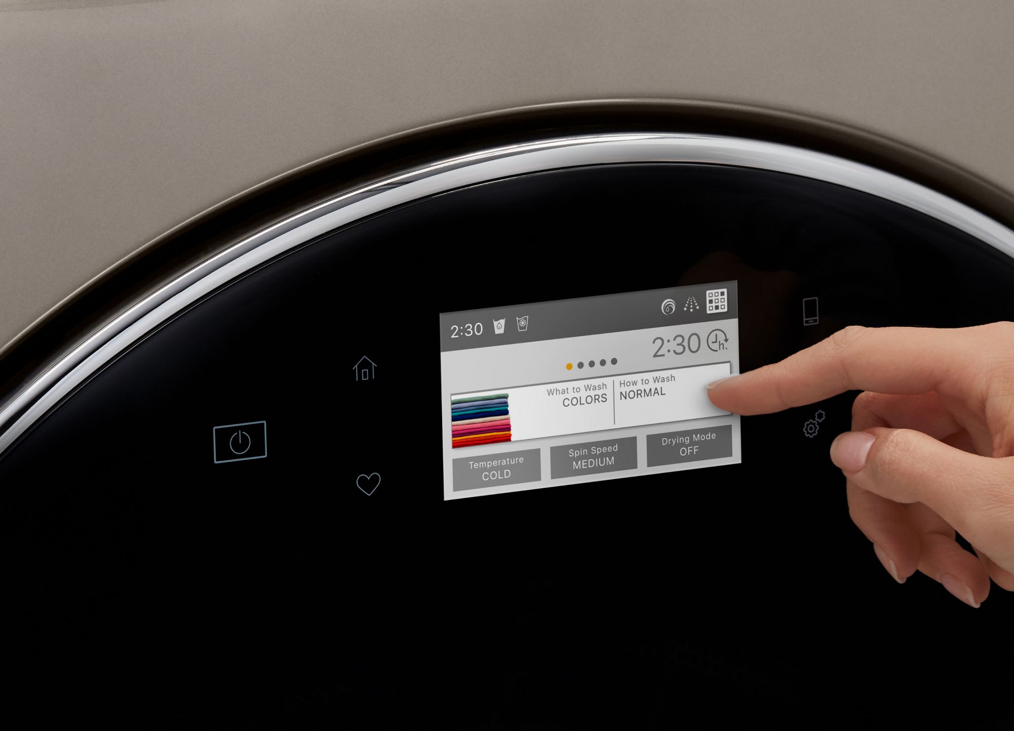Use the touchscreen on your washer and dryer combination.