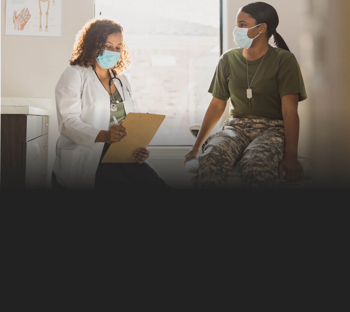 A healthcare worker and military service member.
