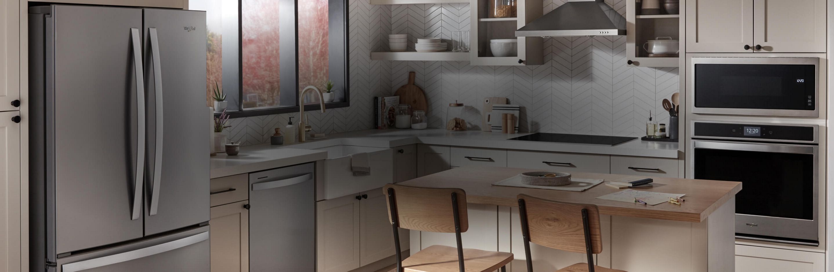 A kitchen equipped with Whirlpool® appliances.