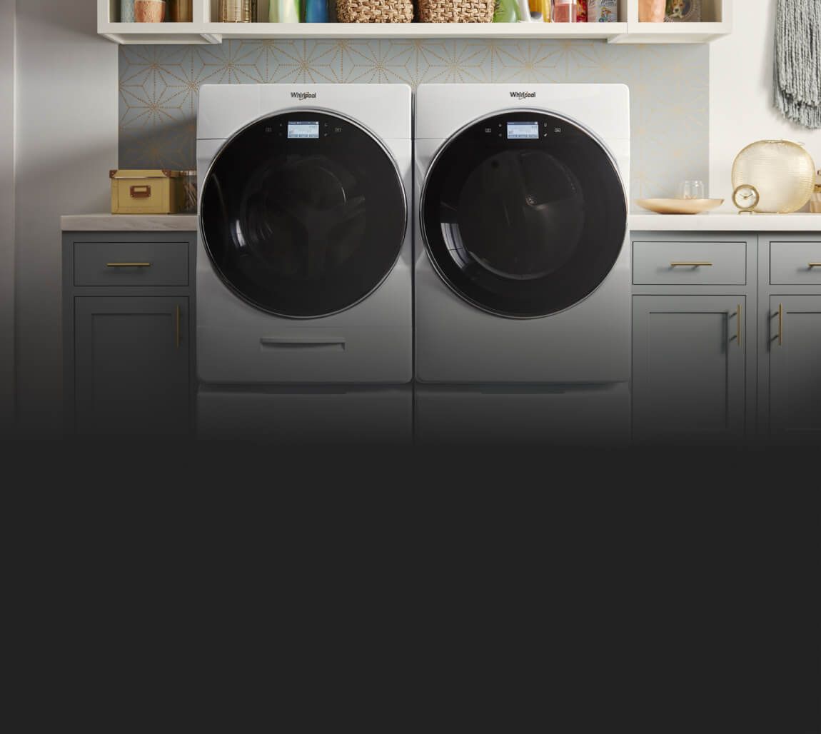 Whirlpool® front load washer and dryer.