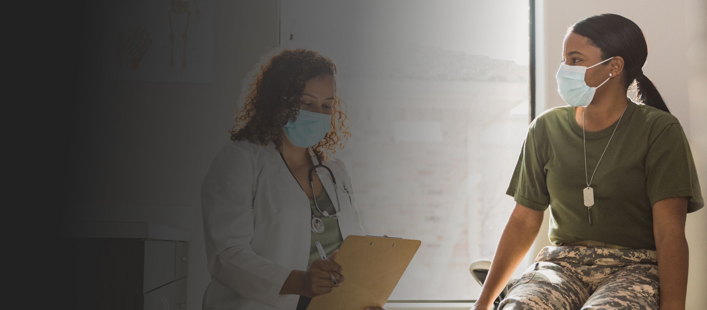 A healthcare worker and military service member.