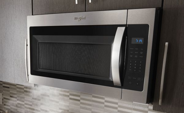 Over-the-range microwave in a modern kitchen