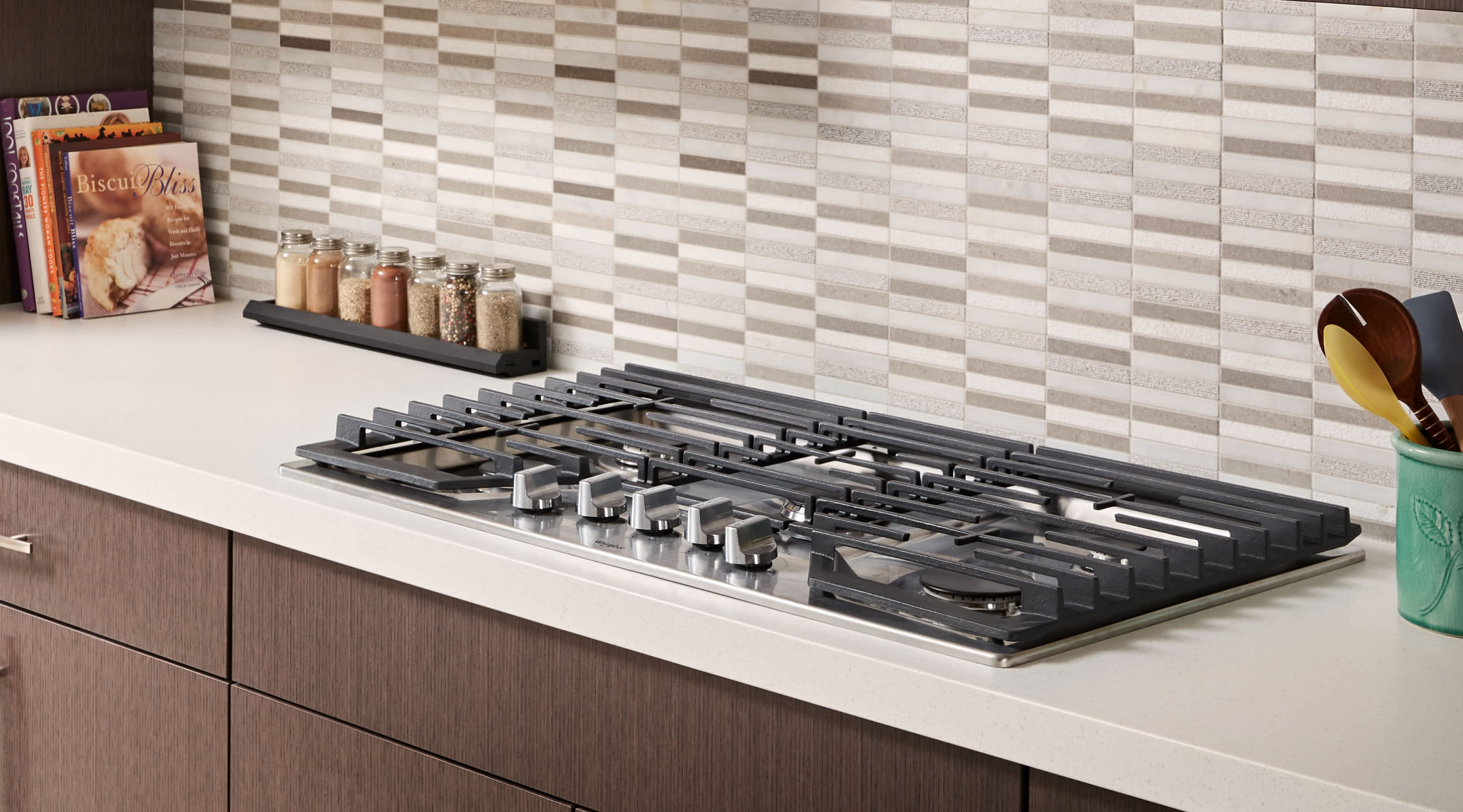 A Whirlpool® Premium Gas Cooktop
