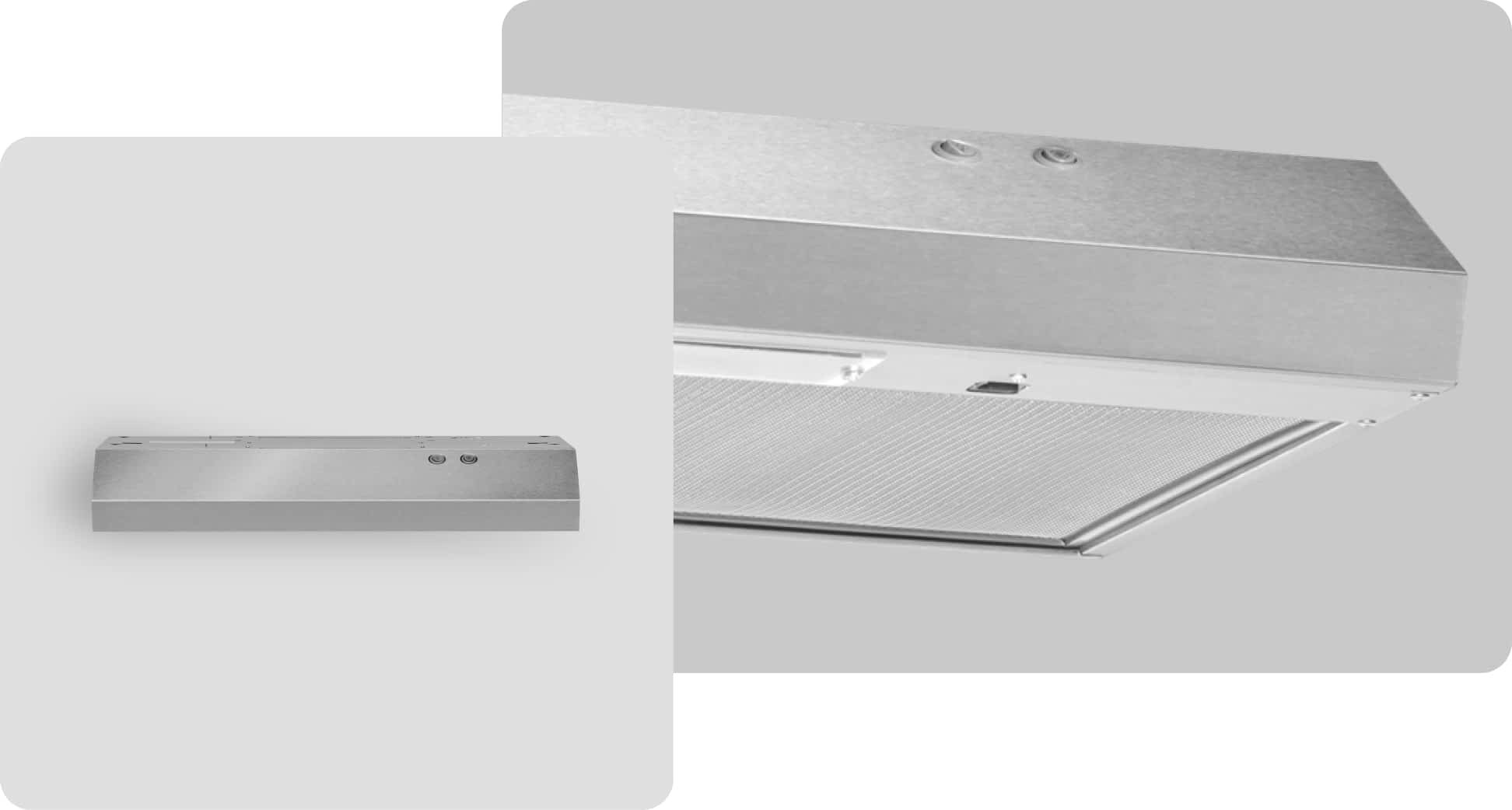 A Whirlpool® Hood with a Stainless Steel Finish