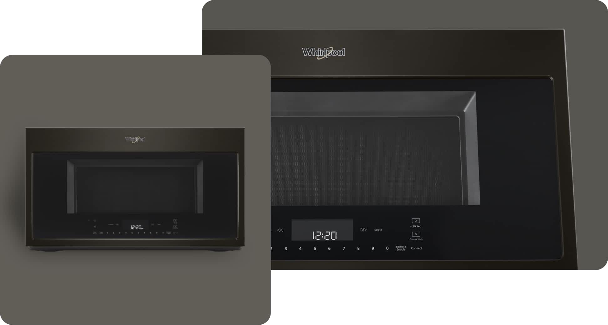 A Whirlpool® Microwave with a Fingerprint-Resistant Black Stainless Finish