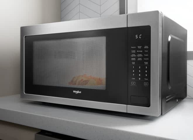 The interior of a Whirlpool® Microwave
