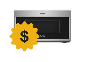 A Whirlpool® Microwave with a dollar sign icon