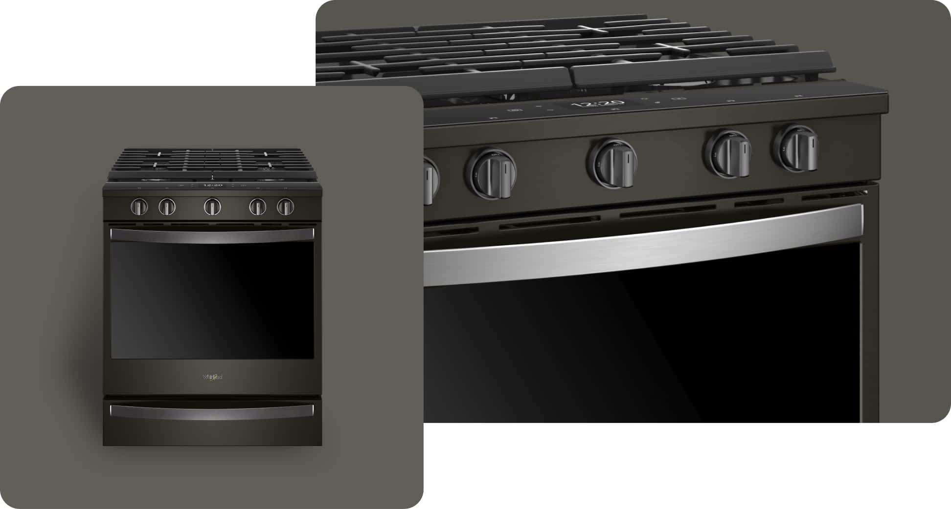 A Whirlpool® Range with a Fingerprint-Resistant Black Stainless Finish