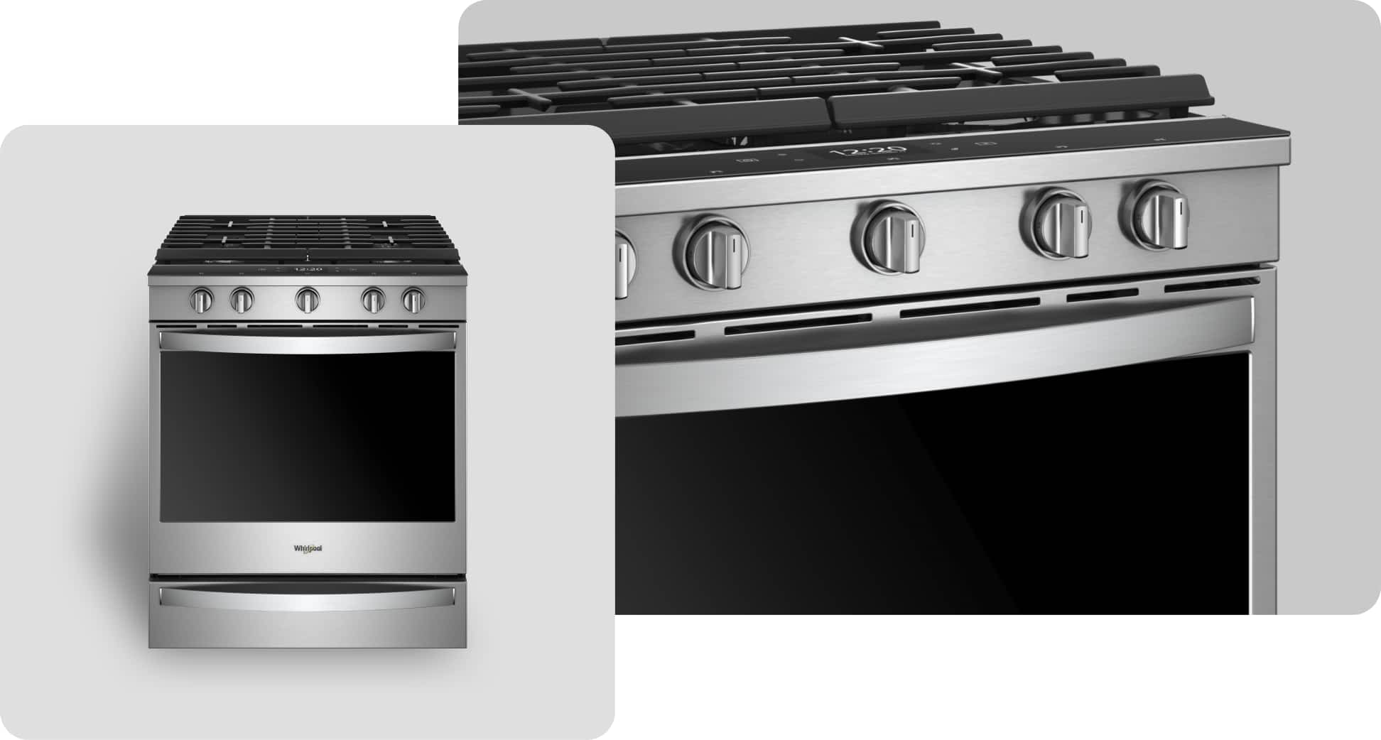 A Whirlpool® Range with a Fingerprint-Resistant Stainless Finish