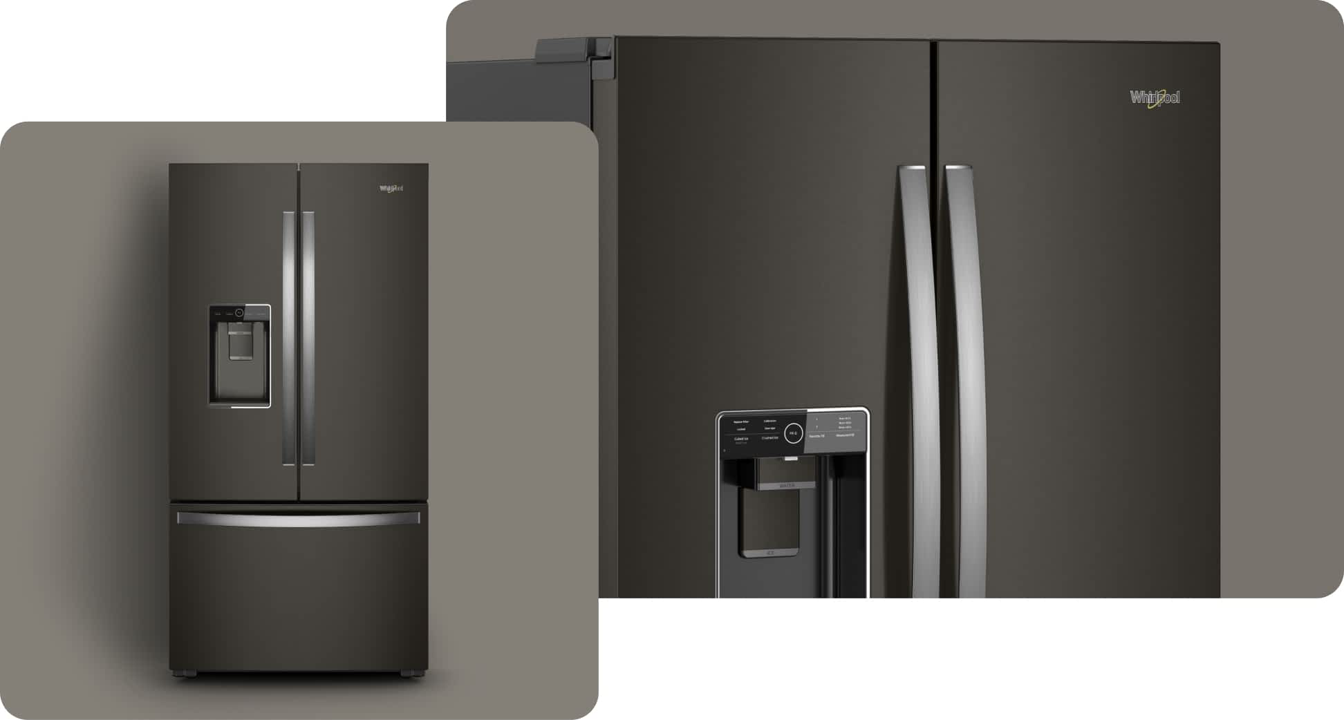 A Whirlpool® Refrigerator with a Fingerprint-Resistant Black Stainless Finish