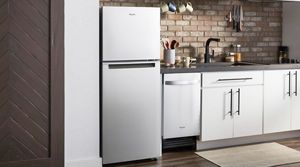 whirlpool top mount fridge