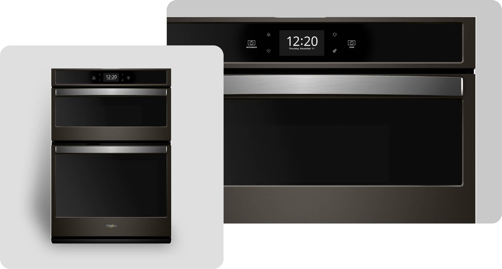 A Whirlpool® Wall Oven with a Fingerprint-Resistant Black Stainless Finish