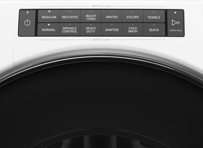 Control panel of a Whirlpool® All-In-One Washer & Dryer