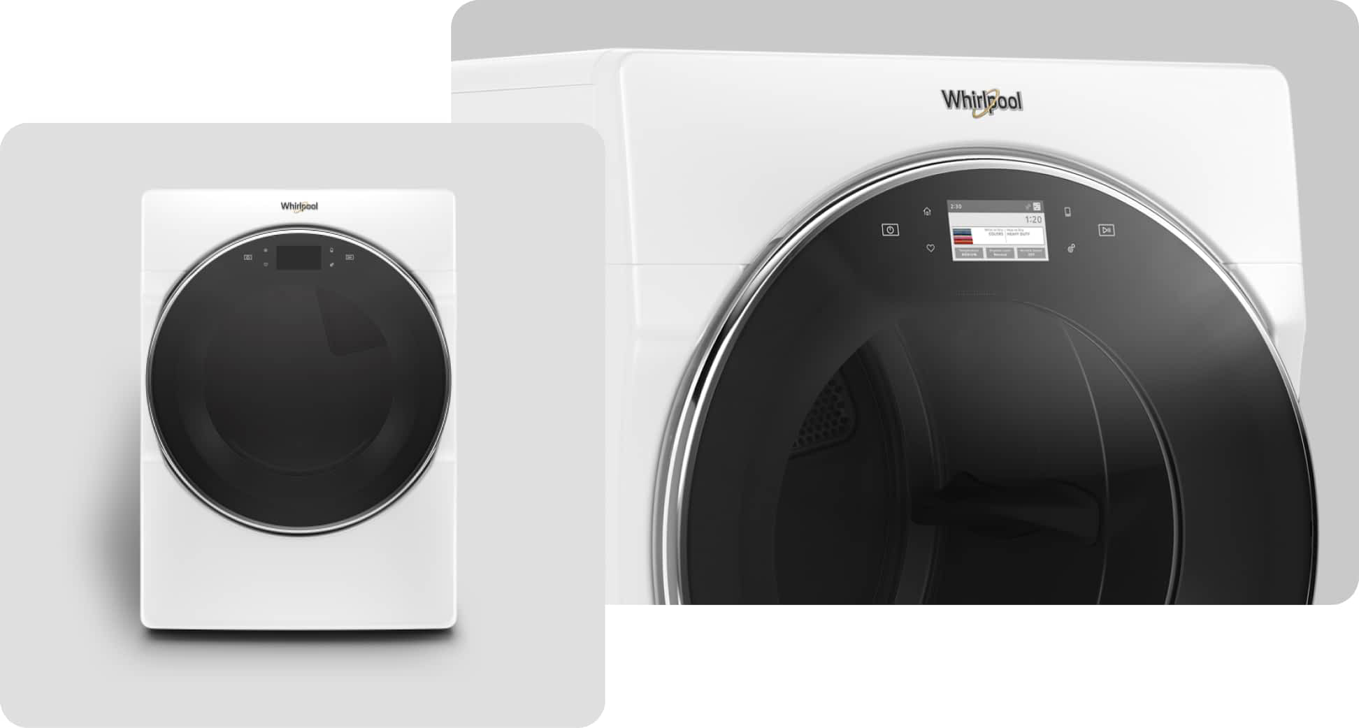 A Whirlpool® Dryer with a White finish