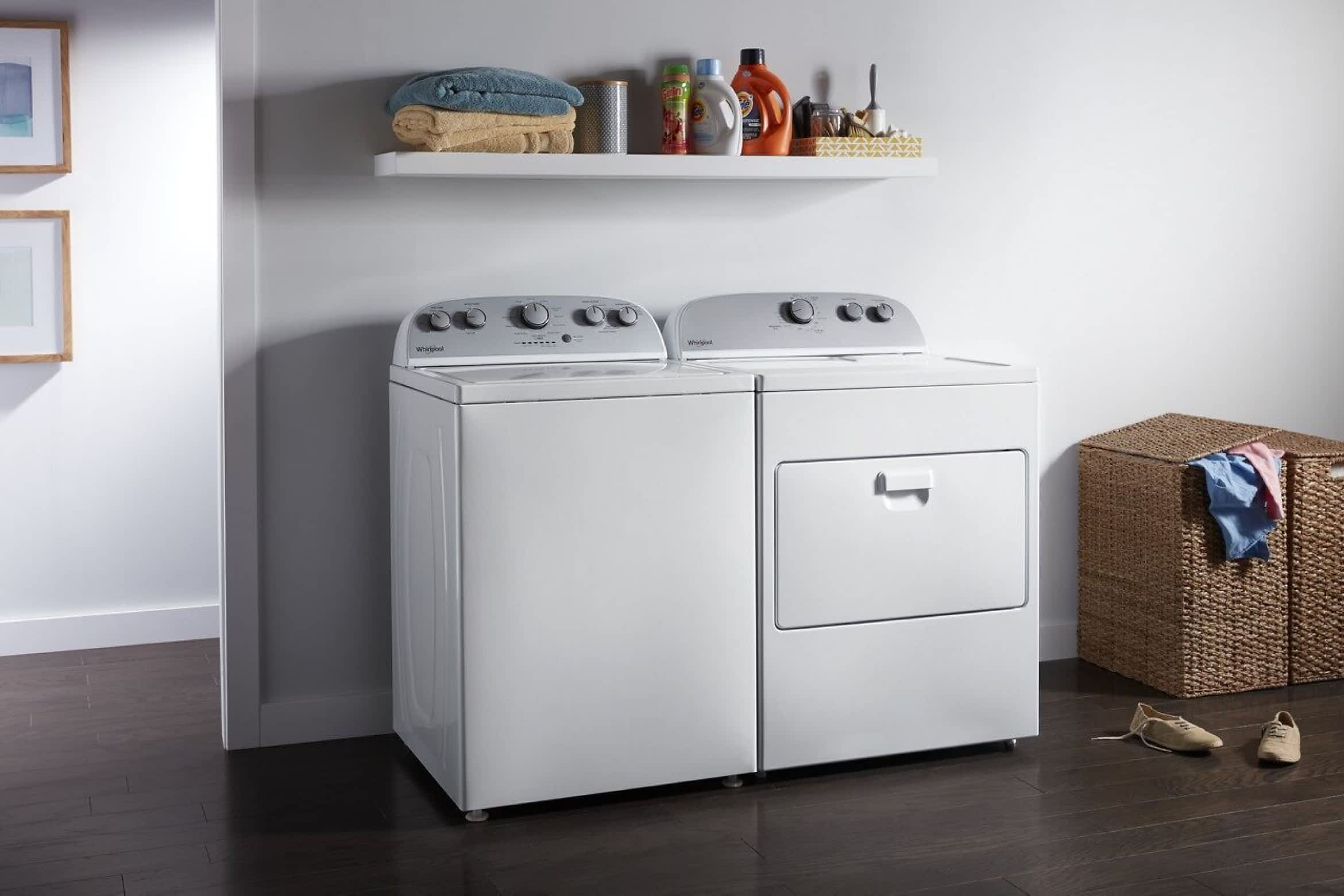 A Whirlpool® Top Load Washer & Dryer Set