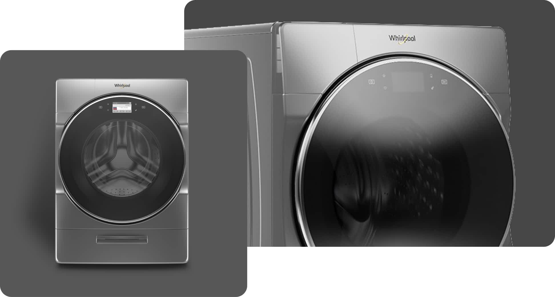 A Whirlpool® Washer with a Chrome Shadow Finish