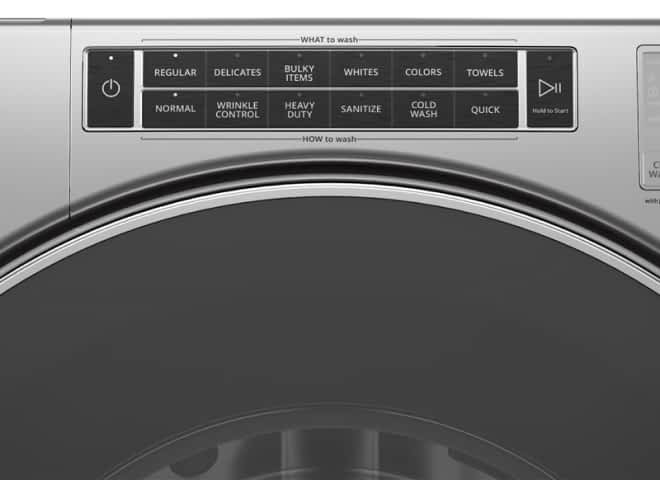 Intuitive Control panel on a Whirlpool® Front Load Washing Machine