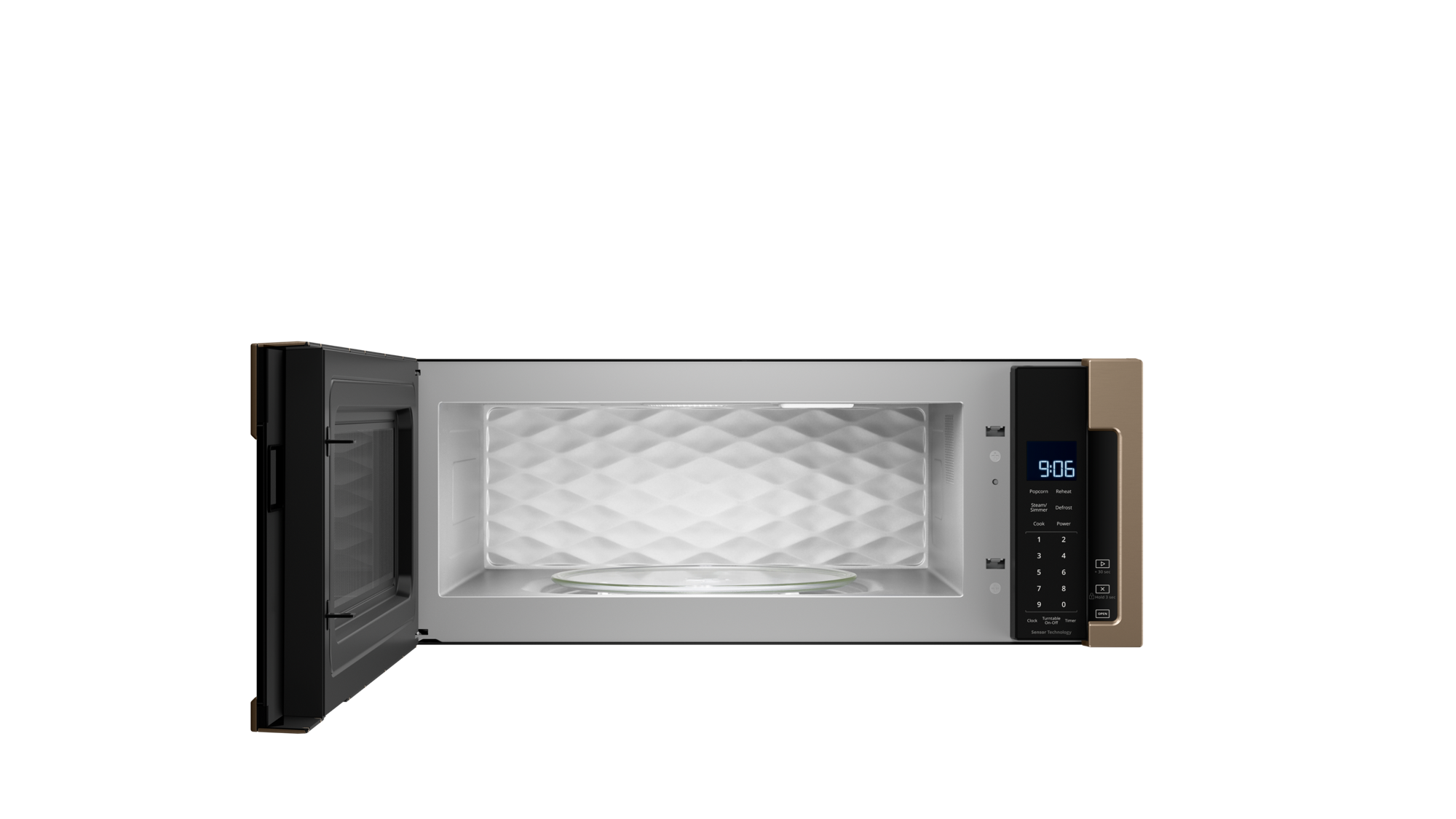 The Whirlpool space-saver microwave design fits under your cabinets.