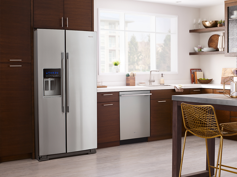 A Whirlpool® French Door Refrigerator in a contemporary kitchen