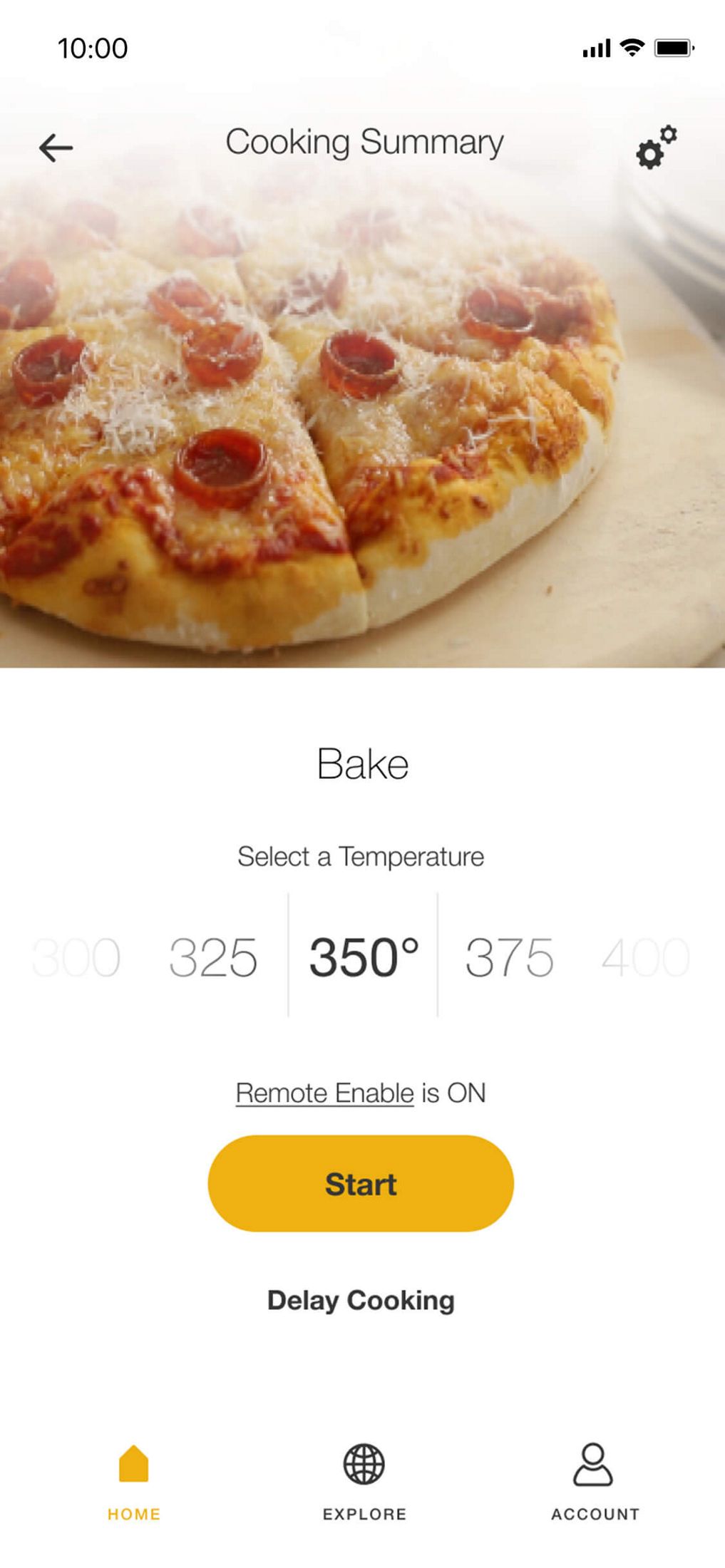 Setting oven temperature in the Whirlpool® App