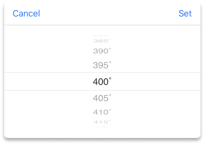 Setting oven temperature in the Whirlpool® app