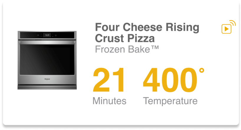 Four cheese pizza settings from scanning barcode