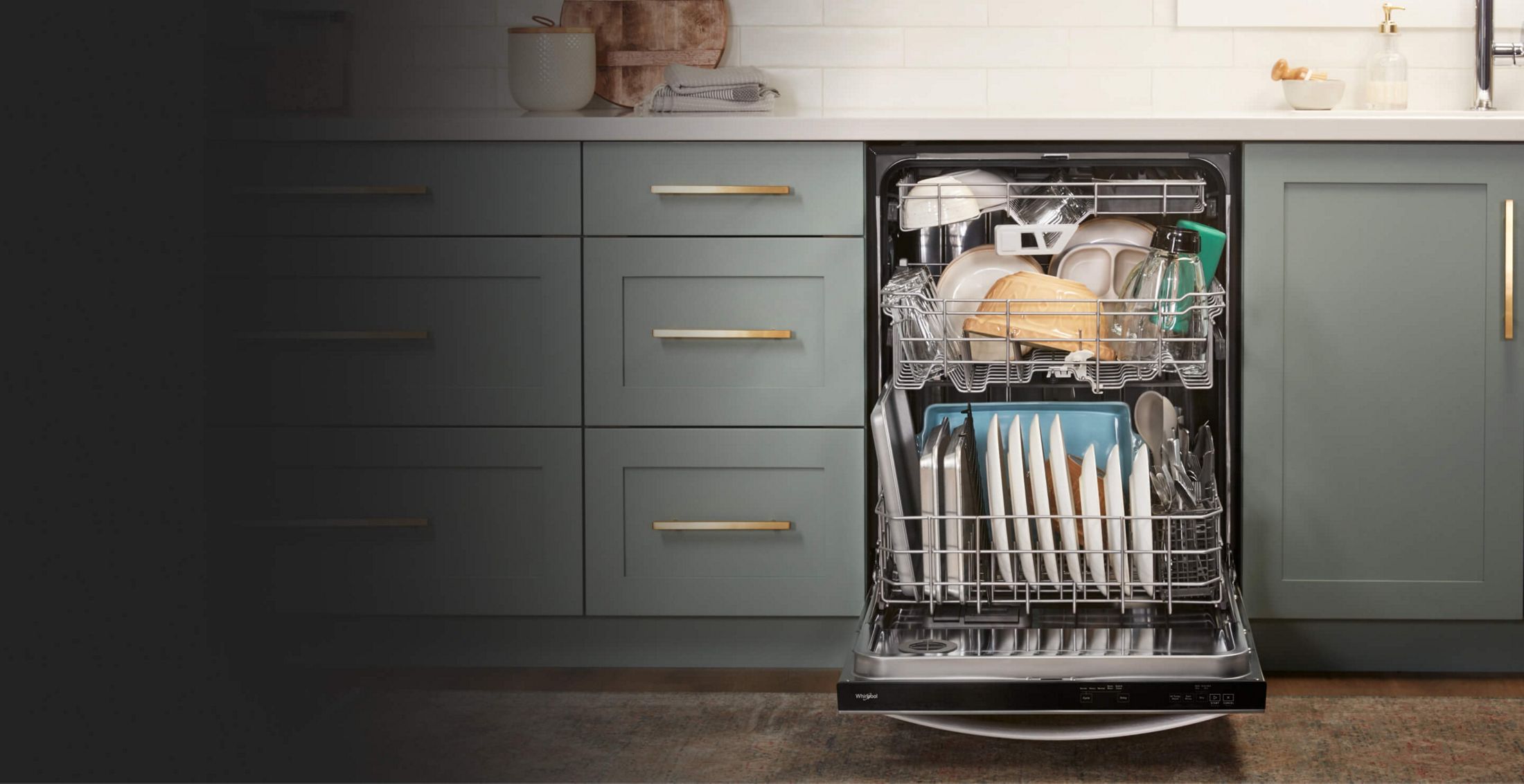 Loaded Whirlpool® Dishwasher with 3rd Rack with Extra Wash Action