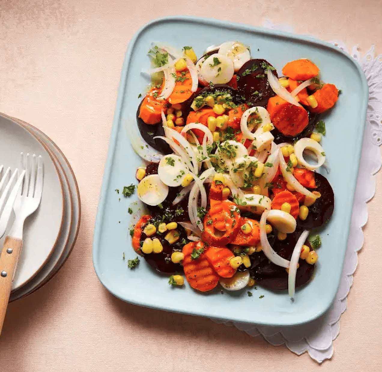 Colombian marinated carrot and beet salad