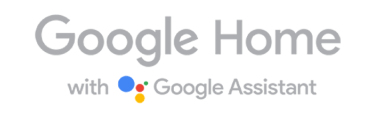 Google Home works with Google Assistant logo