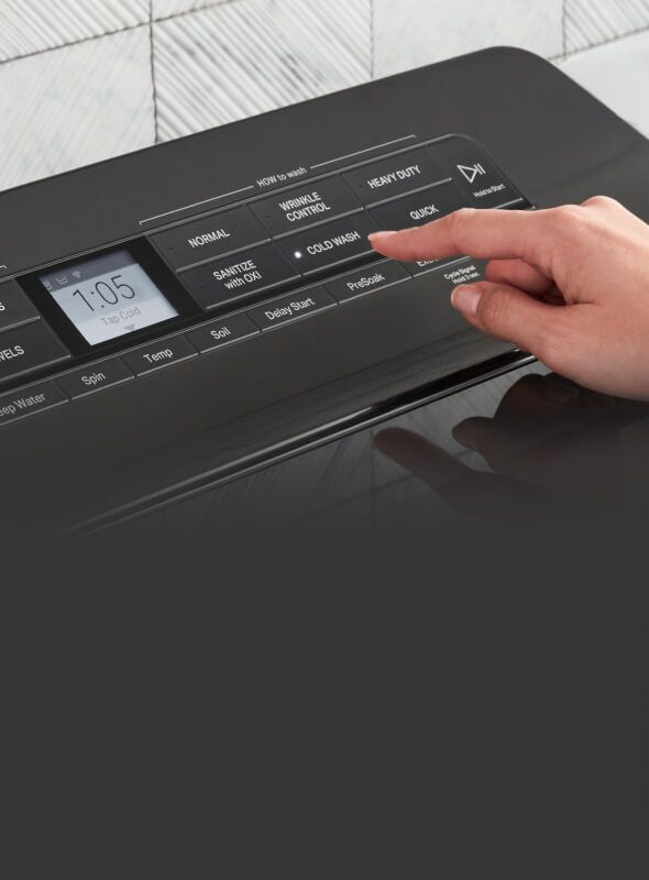 Selecting cycles and options on washer console