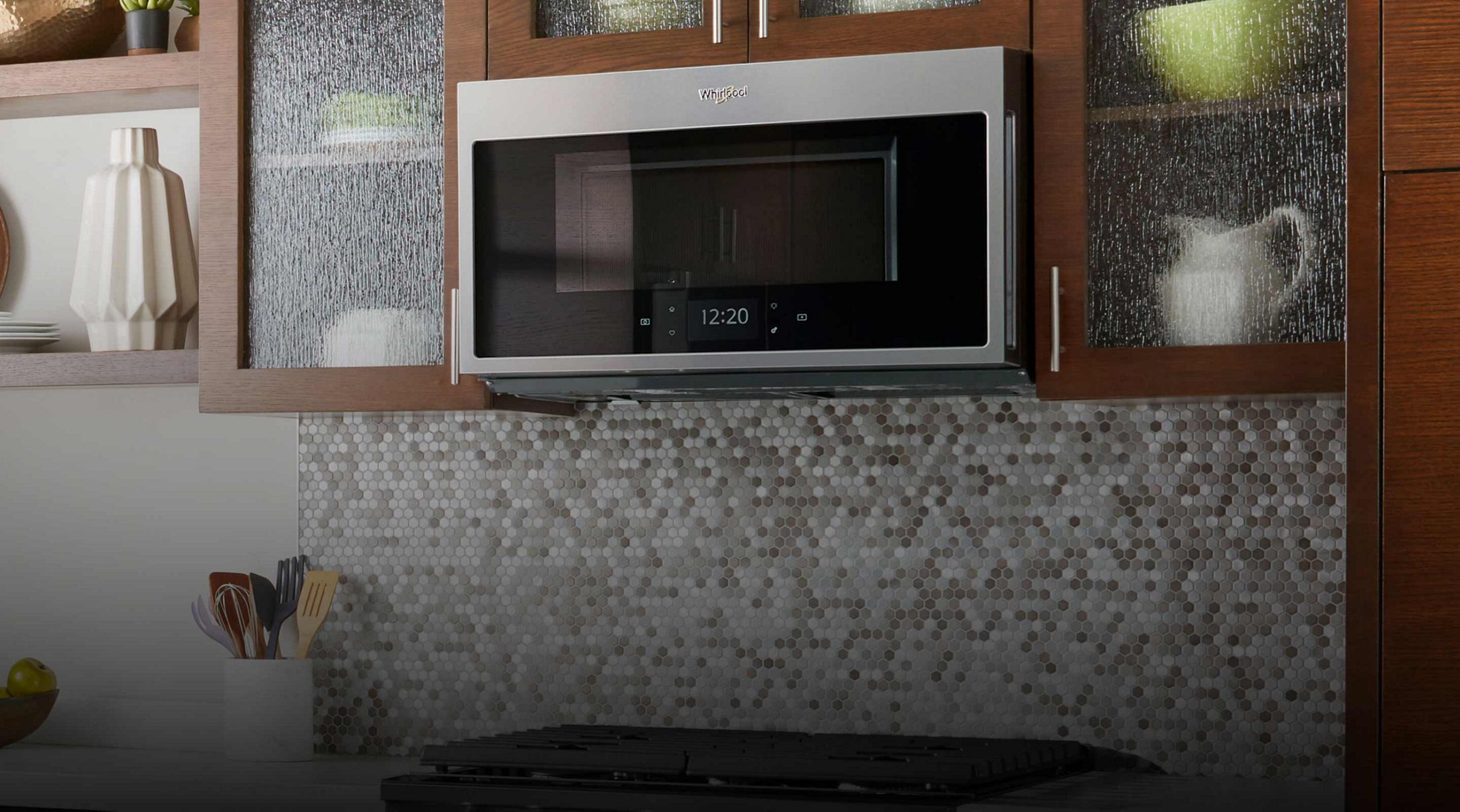 Whirlpool® Smart Microwave Hood Combination in a kitchen