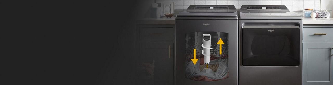 A Whirlpool® Smart Washer with the 2 in 1 Removable Agitator