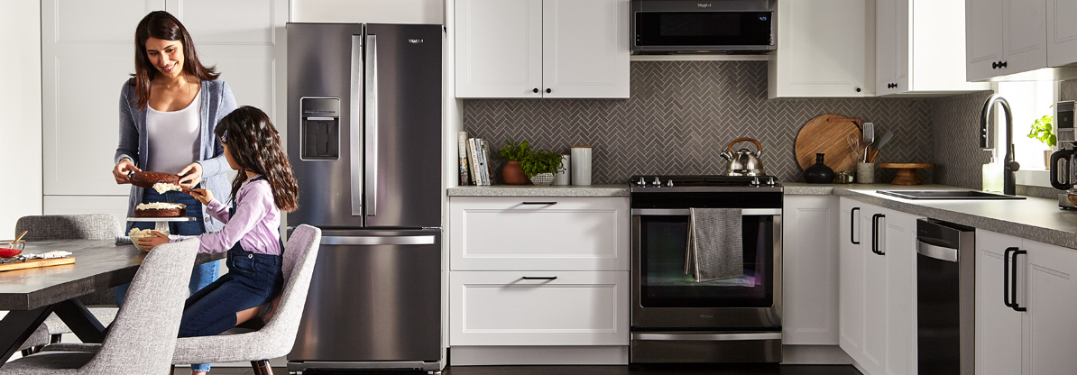 Kitchen with Whirlpool® appliances.