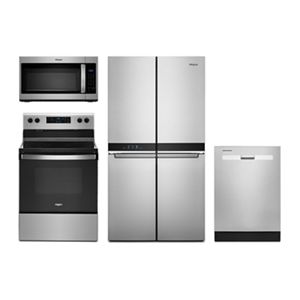 Electric Range, 36-inch Wide Counter Depth Refrigerator, Microwave Hood Combination and Dishwasher