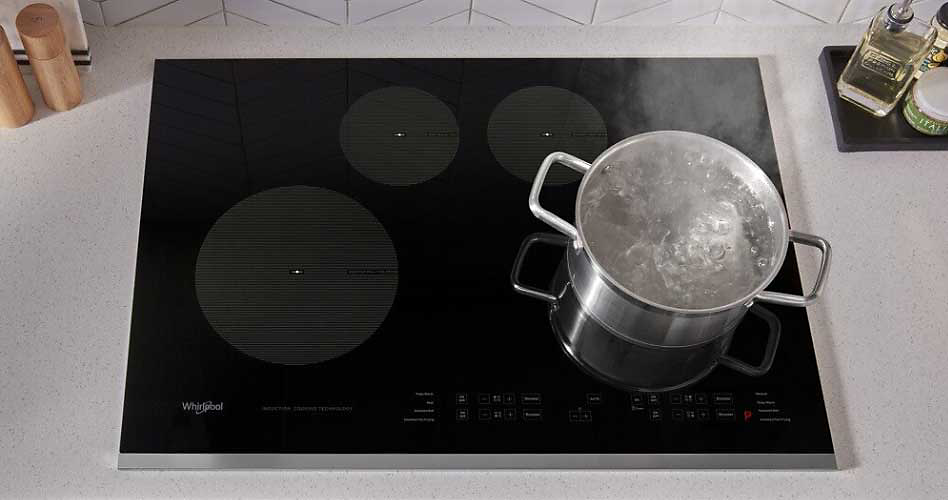Boiling water on a Whirlpool cooktop