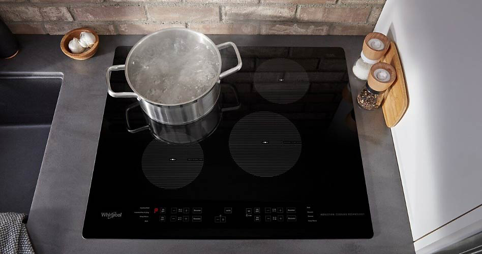 Boiling water on a Whirlpool cooktop