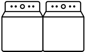 Une icône illustrant une laveuse et une sécheuse côte à côte