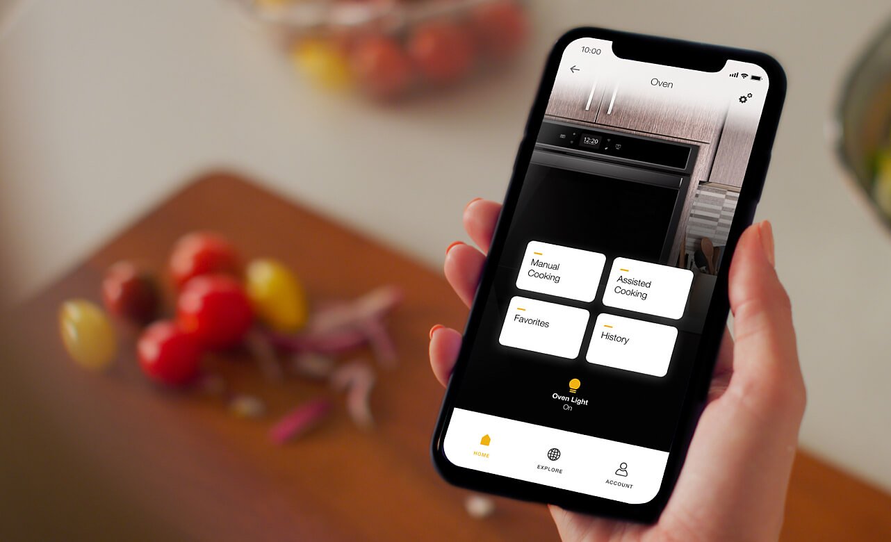 Smartphone with My Oven screen in the Whirlpool® App