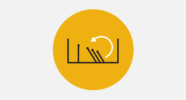 An icon representing the Folding Tines on a Whirlpool® Dishwasher