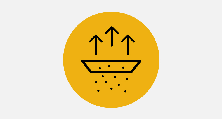 Dishwasher-safe filter icon