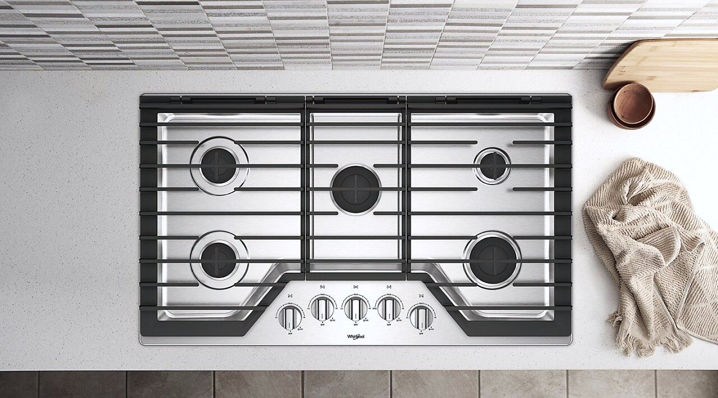 Overhead view of cooktop