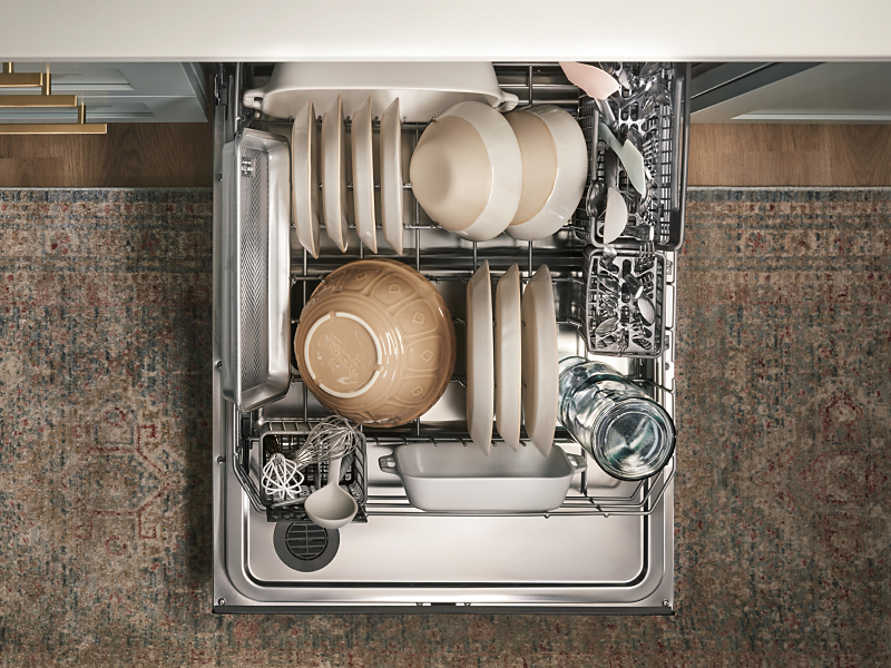Clean dishes in a dishwasher