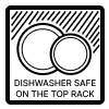 Dishwasher safe top rack only icon